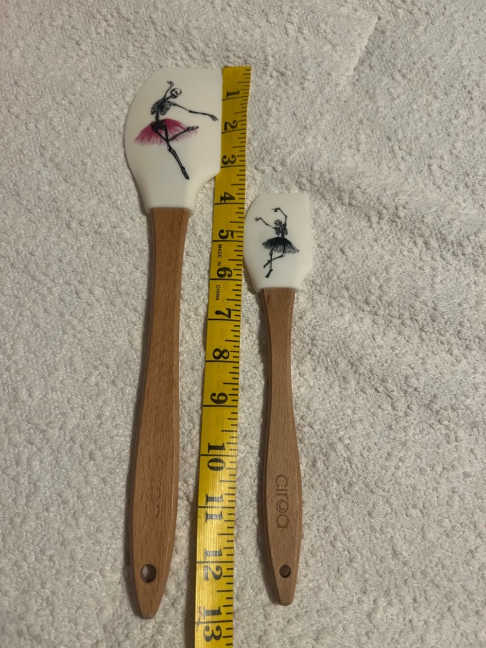 White and Pink Ballerina Silicone Spatula Set